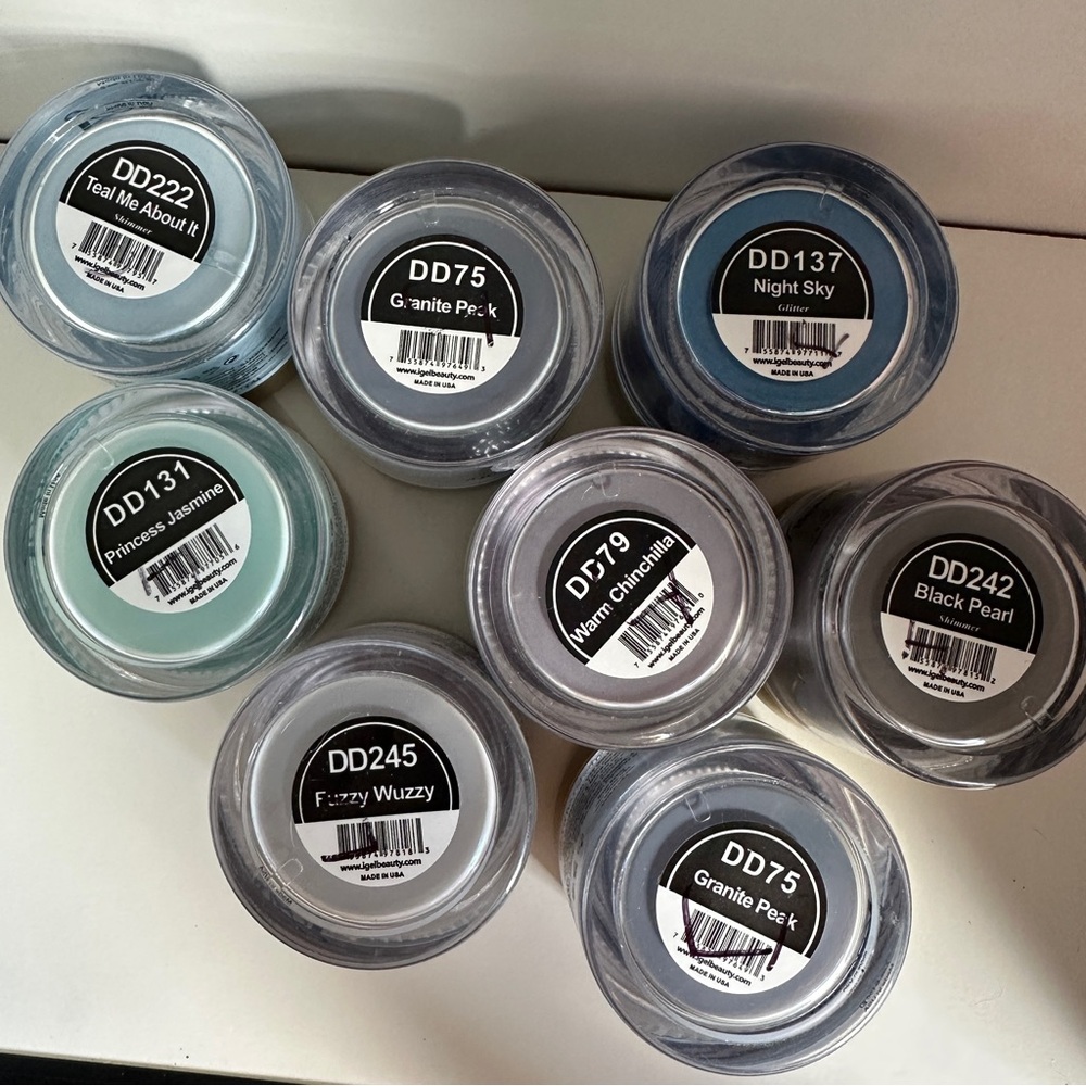 iGel Dip & Dap powder - lot of 8 - greys and blues